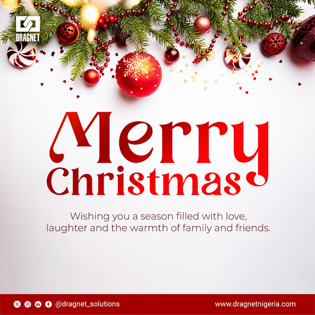 DragnetNigeria's tweet image. Wishing you a Merry Christmas filled with warmth, joy, and love! May your days be bright and your hearts be light as you gather with family and friends to celebrate this beautiful season. 🎄❤️ 

#Dragnet #MerryChristmas #HolidayCheer #SeasonOfJoy
