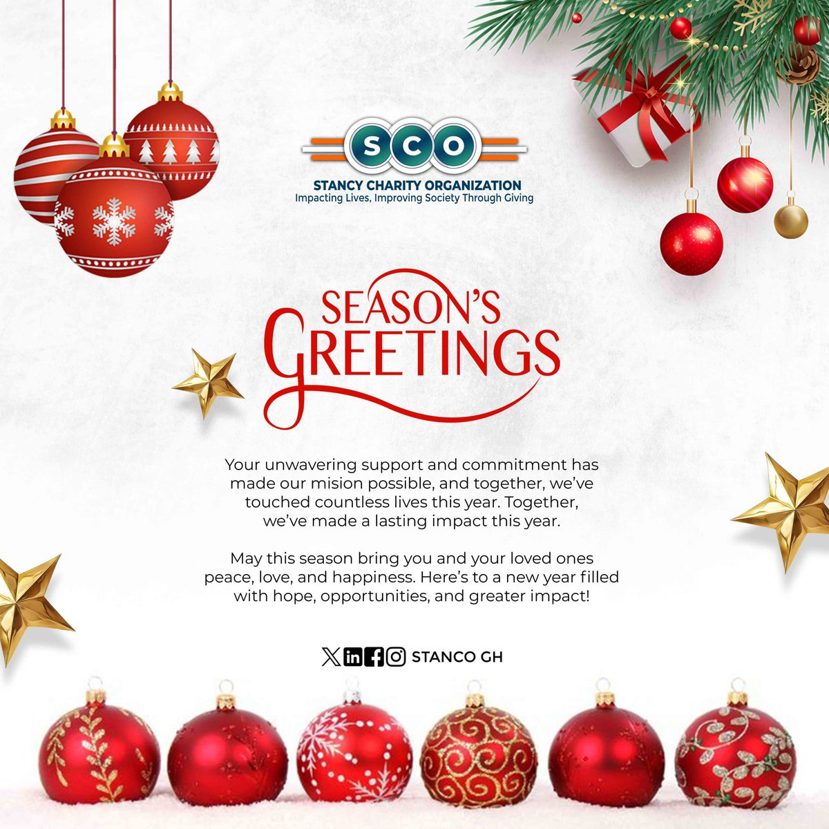 Season greetings from all of us at STANCO
🎉🎊❤️