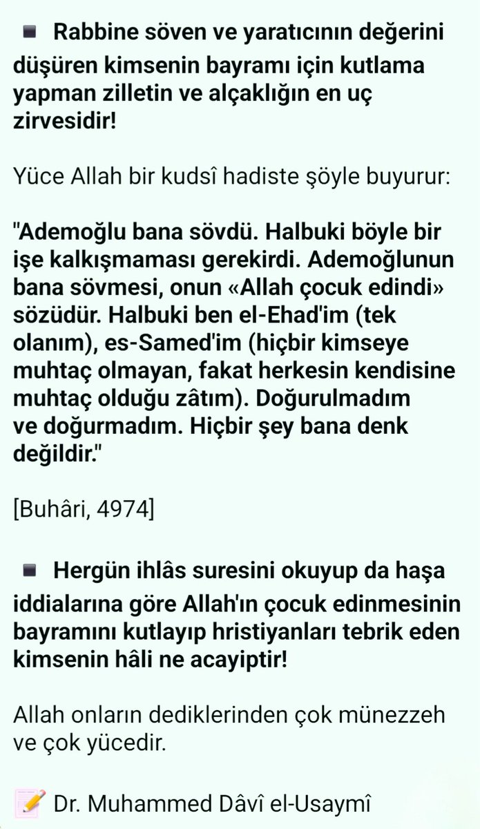 Allah'a sövenlere ortak olma!
.
#Noel #Yılbaşı