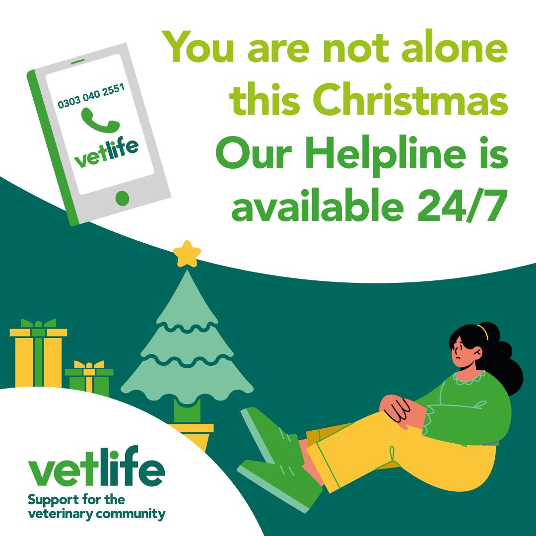 Wishing you a Merry Christmas from all the team at Vetlife 💚

A reminder that our Helpline is available 24/7 every day of the year, including today.

Get in touch with us at 0303 040 2551 or using an anonymous email: vetlife.org.uk/how-we-can-hel…
