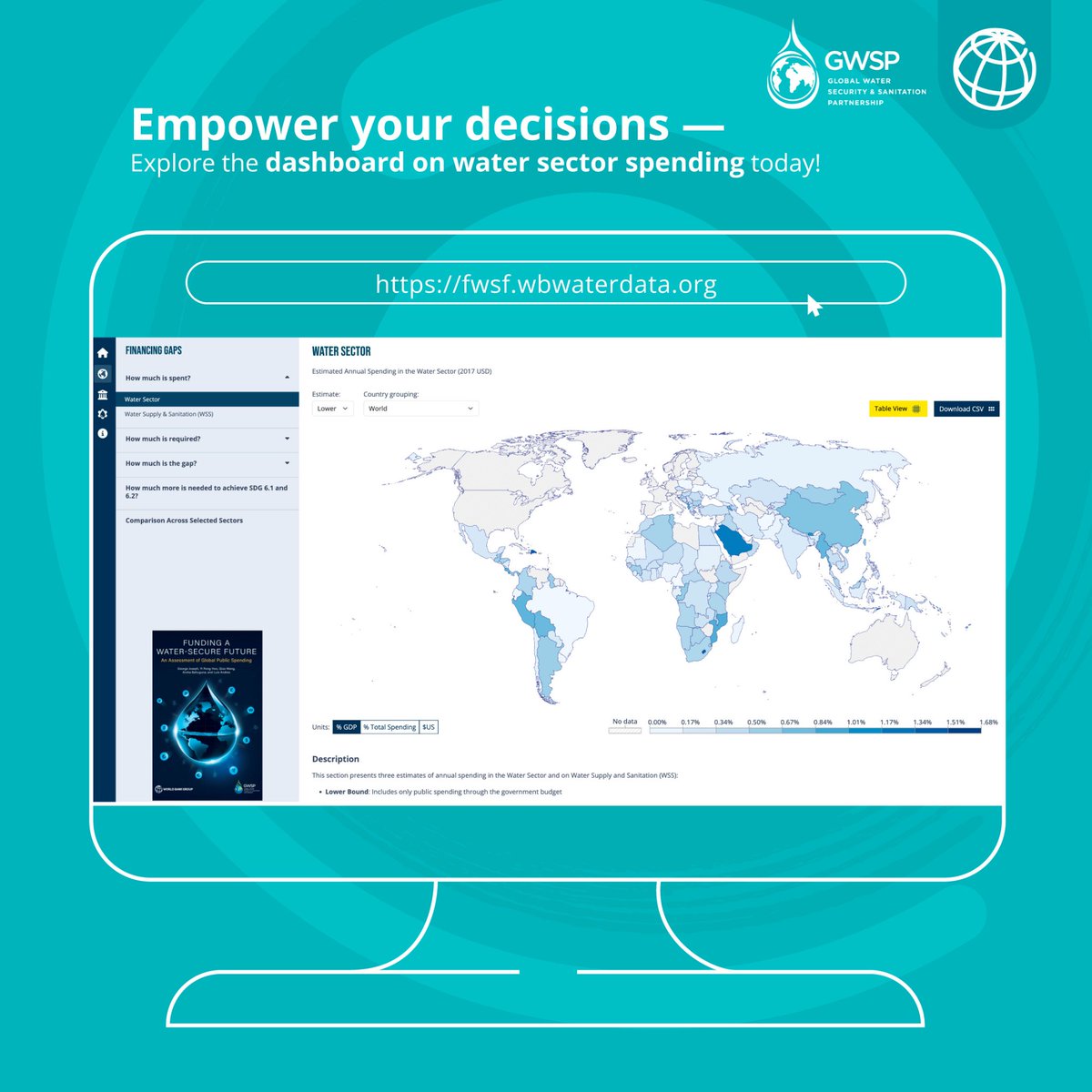The new dashboard on water sector spending brings you a comprehensive look at global public investments in water. View results in dynamic graphs and access spending data for 129 countries.

For more: wrld.bg/m9J750UuCbE