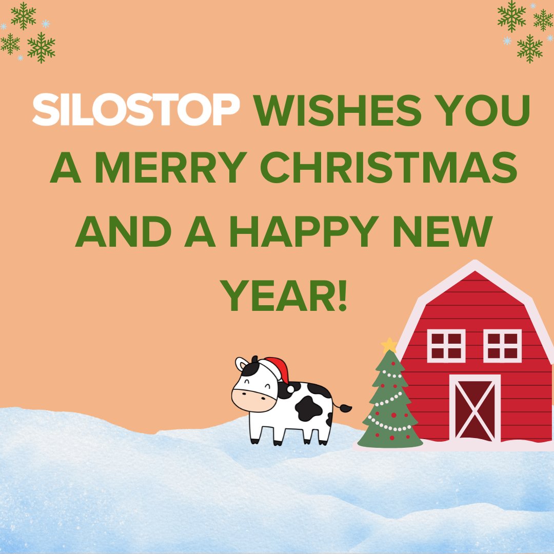 Our office will be closed from 23rd December and will reopen on 2nd January.
Wishing you a very Merry Christmas and a Happy New Year from the Silostop Agri Team! We look forward to working with you in 2025. 🧡

#DairyFarming #SustainableFarming  #MerryChristmas #HappyNewYear