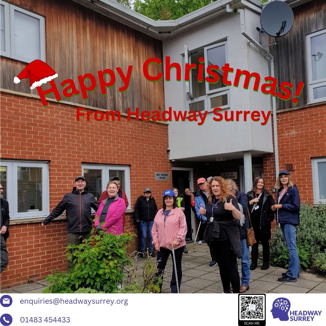 Wishing you and your loved ones a Merry Christmas from everyone at Headway Surrey! 🎄
Your generosity makes a huge difference to people living with brain injury in our community. 
Thank you for your continued support! 
#Christmas #Charity