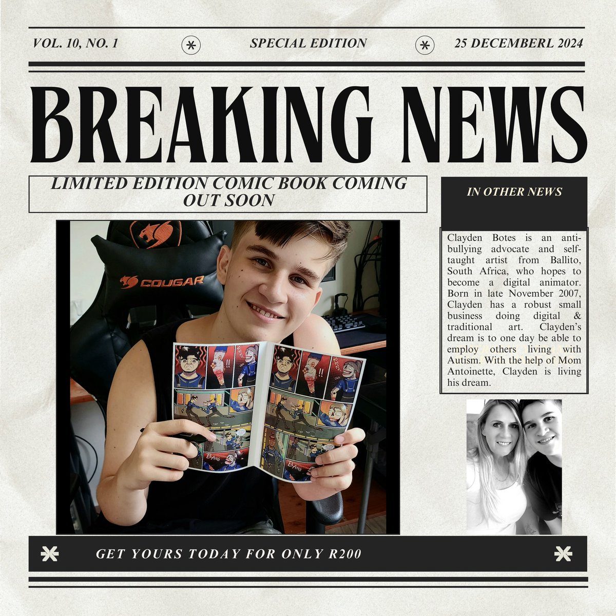 🧑‍🎨My Comic book will come out in the new year🤩but I need the support from you guys to make it a success🤗please help me to spread the word🤗🤩
It's a 20 page book, in high glossy quality paper in A4🤩&amp; the limited edition comes with a free gift &amp; a limited edition cover🤩 #comic