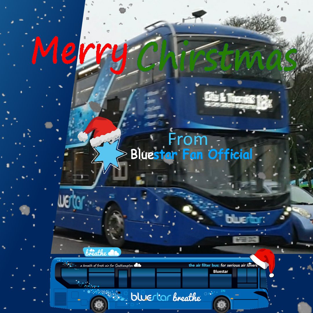 BluestarbusFO's tweet photo. Wishing you all a merry Christmas from Bluestar Fan Official! https://t.co/fv8rox0y7i