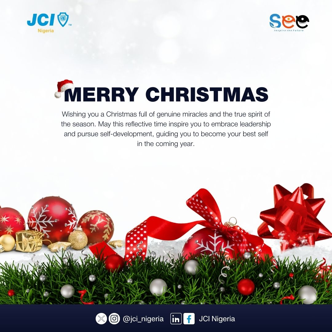 Merry Christmas JCI Nigeria! 🎄🎄

May the blessings that accompany this time of the year be with you and your loved ones now and always. As we celebrate, let's reflect on the values that make us great leaders l.

#SEE 
#InspireTheFuture 
#JCINigeria 
#Christmas