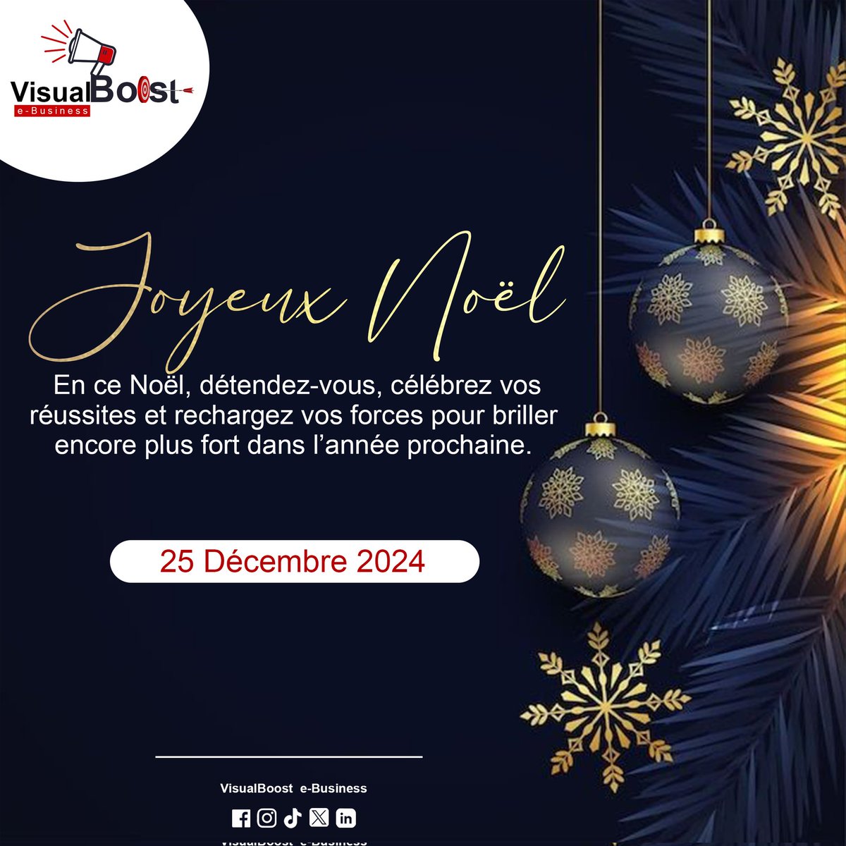 Visualboost_eB's tweet image. VisualBoost e-Business vous souhaite un 𝗝𝗼𝘆𝗲𝘂𝘅 𝗡𝗼𝗲̈𝗹   !

 #fetesdefindannee #noel2024
