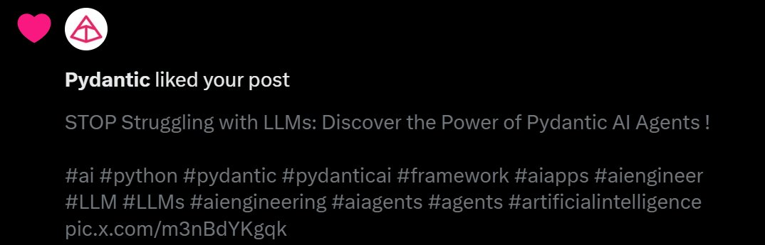 LearnAvecAmeen's tweet image. It&apos;s a HUUUUUUGE honor :D

#pydantic #ai #pydanticai #aiagents