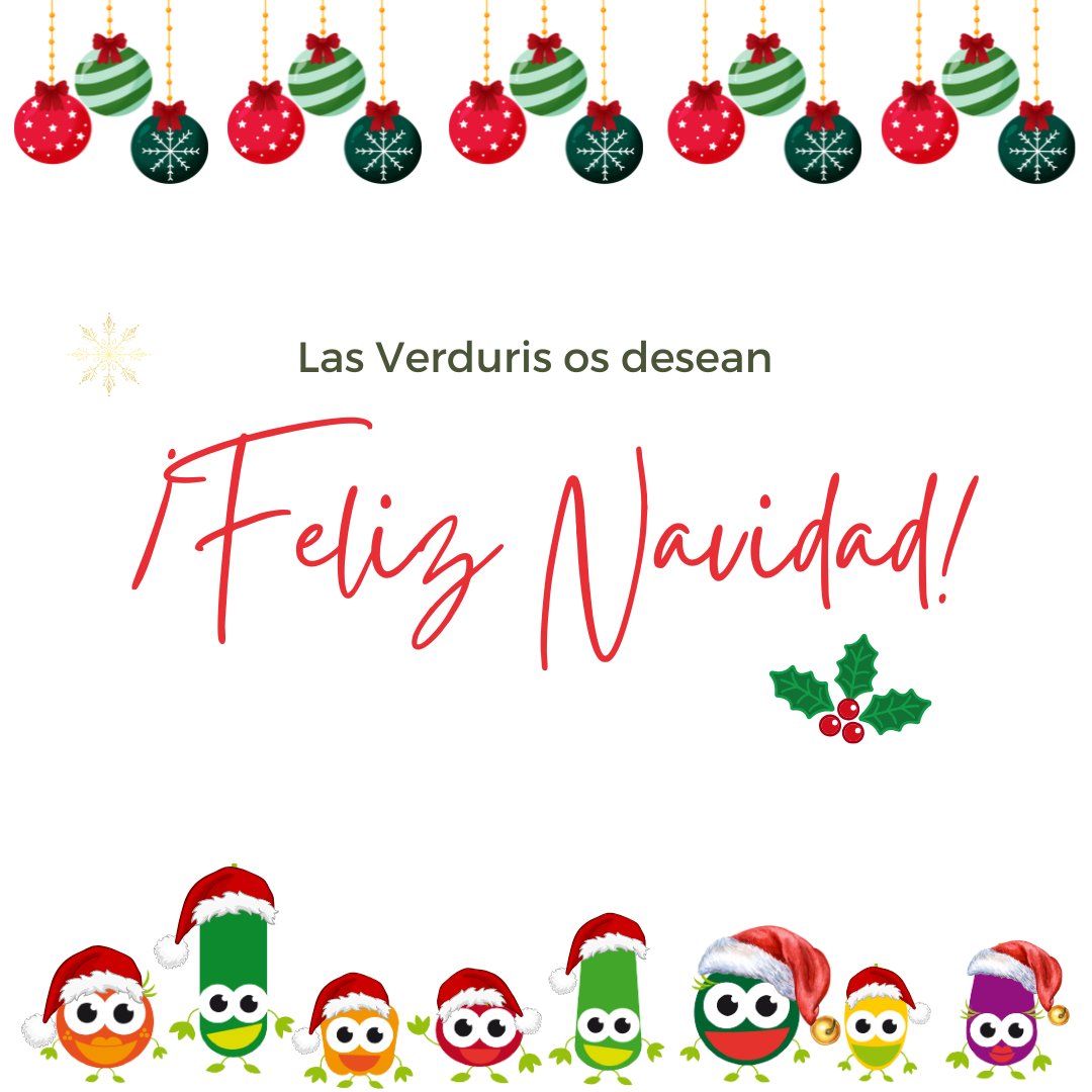 🎄Os deseamos una muy FELIZ NAVIDAD 🎁
Las #Verduris os desean una estupenda fiesta navideña con vuestros seres queridos y repleta de frutas y hortalizas de los invernaderos solares #Feliznavidad