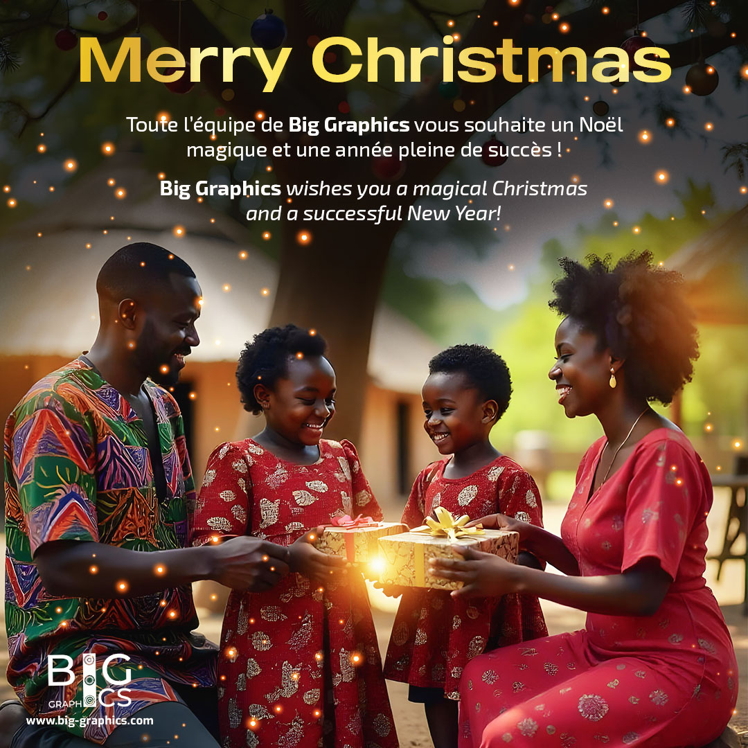 biggraphicscm's tweet photo. Merry Christmas

🎅🏿🎁Toute l’équipe de Big Graphics vous souhaite un Noël magique et une année pleine de succès ! 🎄✨ 
_____________

🎅🏿🎁 The Big Graphics team wishes you a magical Christmas and a year full of success! 🎄✨

Redécouvrez le #GRAPHISME !
https://t.co/4osgIizX6y https://t.co/M8lBW6Uinr