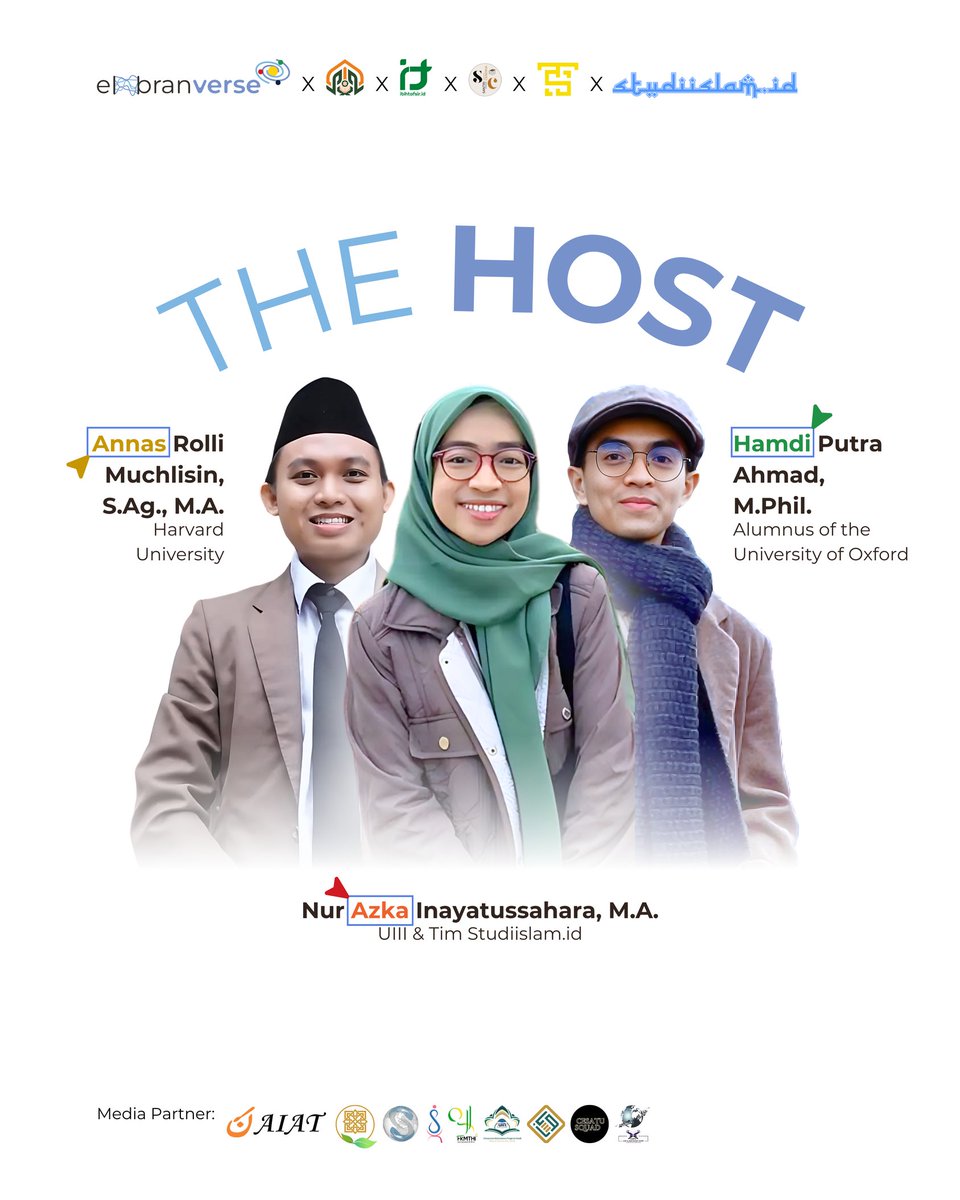 studiislam_id's tweet photo. https://t.co/O0K6o9gb8G in collaboration with Elbranstalk Proudly present (lagi)
Kenalin, host-host yang akan mandu elbranverse 3 sesi nanti

Tebak mereka siapa ngehost siapa!
Komen di bawah yess

Pantengin terus ya 🔥

#StudiIslam #SahabatReligi #KajianIslam #Webinar https://t.co/oaNOlPrlN9