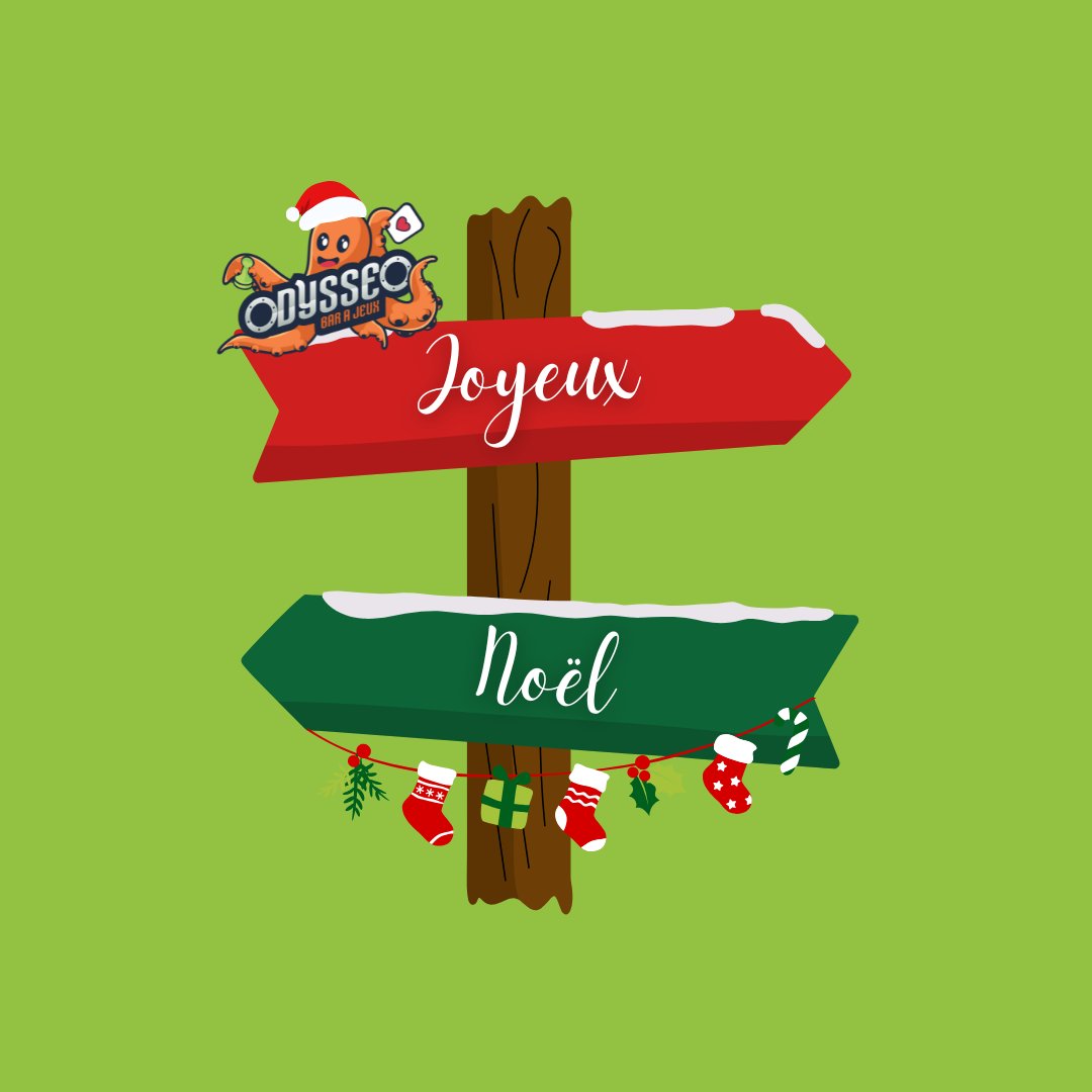 🎄 Joyeux Noël à tous les aventuriers d'Odysséo ! Que cette période de fêtes soit remplie de rires, de jeux et de moments mémorables avec vos proches 🎁 Profitez des petits plaisirs et laissez la magie de Noël vous envahir !

À très vite autour d’une table de jeux ! 🎲
