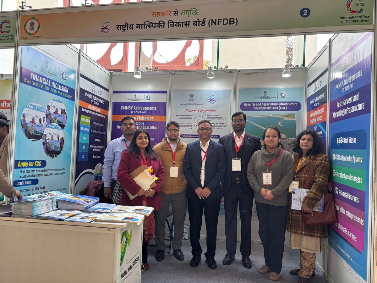 On the Inauguration of 10,000 PACS, dairy &amp; fisheries cooperatives, <a href="/FisheriesGoI/">Department of Fisheries, Min of FAH&D</a> &amp; #NFDB set up an exhibition stall at #Delhi to showcase achievements in #PMMSY &amp; various fisheries schemes, boosting rural development &amp; #cooperatives. 

 #Cooperatives #RuralDevelopment