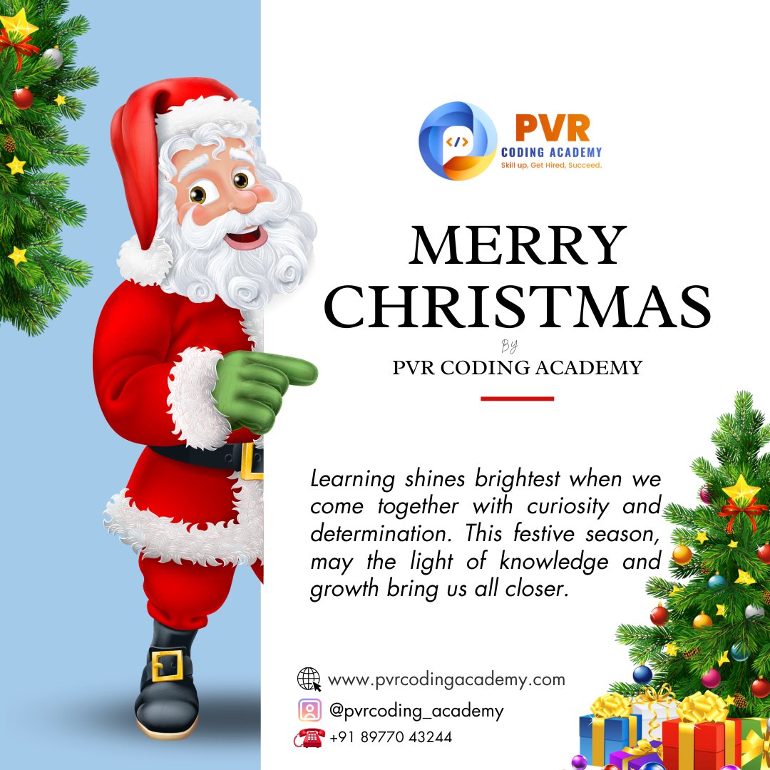 PVR_Coding's tweet image. 🎄✨ Learning Together, Growing Together! Merry Christmas from all of us at PVR Coding Academy! 🎅🎁  

#pvrcodingacademy #christmas2024 #Christmas #hyderabad
