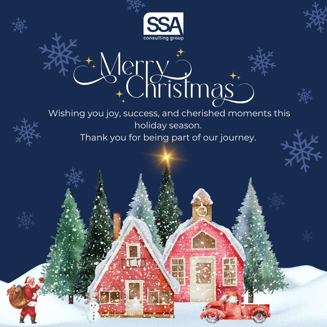 🎄 From all of us at SSA, we wish you a Merry Christmas! 

May this festive season bring joy, success, and new opportunities your way. Thank you for trusting us as your partner in growth. Here's to a prosperous 2024!  
#MerryChristmas #HappyHolidays #SSAGrowth #SeasonOfSuccess"