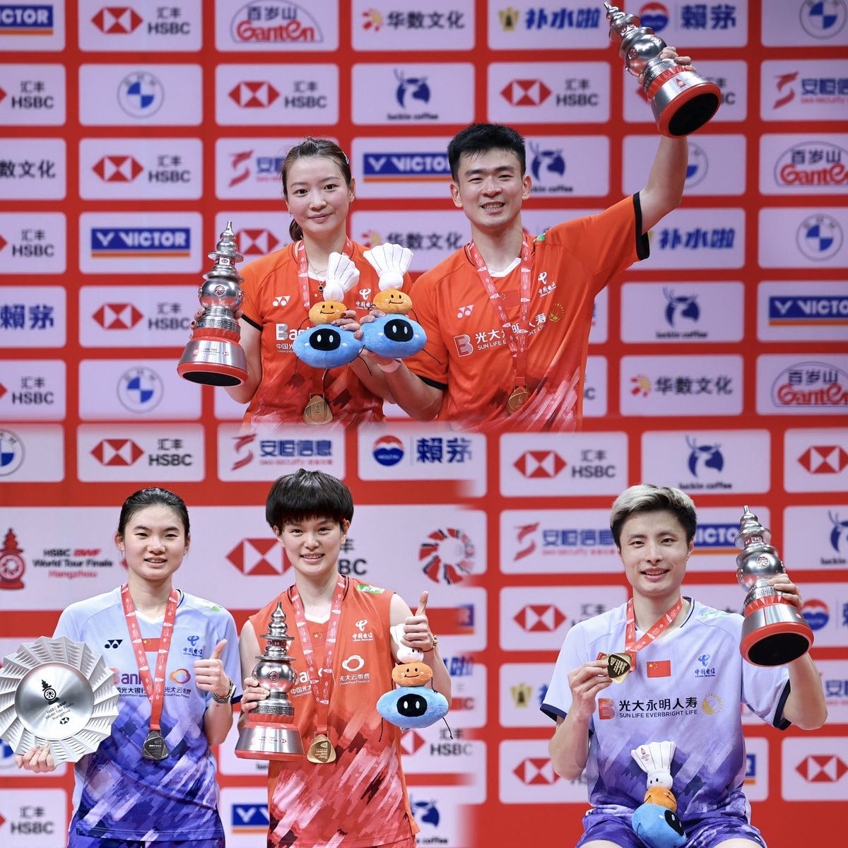 CGTNSportsScene's tweet photo. 🇨🇳China's #Badminton Team in 2024🏸

🏆Thomas Cup
🏆Uber Cup

#Paris2024 #Olympics:
2🥇(Zheng Siwei/Huang Yaqiong, Chen Qingchen/Jia Yifan)
3🥈(Liu Shengshu/Tan Ning, He Bingjiao, Liang Weikeng/Wang Chang)

#BWFWorldTourFinals:
3🥇(Zheng/Huang, Wang Zhiyi, Shi Yuqi)
1🥈(Han Yue) https://t.co/PUeAbsafit