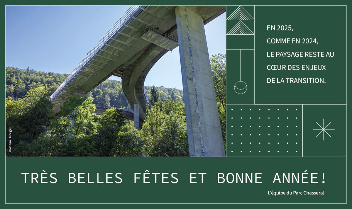Le #ParcChasseral vous souhaite de joyeuses fêtes ! 🎄✨

Merci d’avoir été à nos côtés en 2024 et vous souhaitons une année 2025 riche en excursions, découvertes et gourmandises… labélisées bien sûr 😃

A noter : le bureau du Parc est fermé du 21 décembre au 5 janvier.