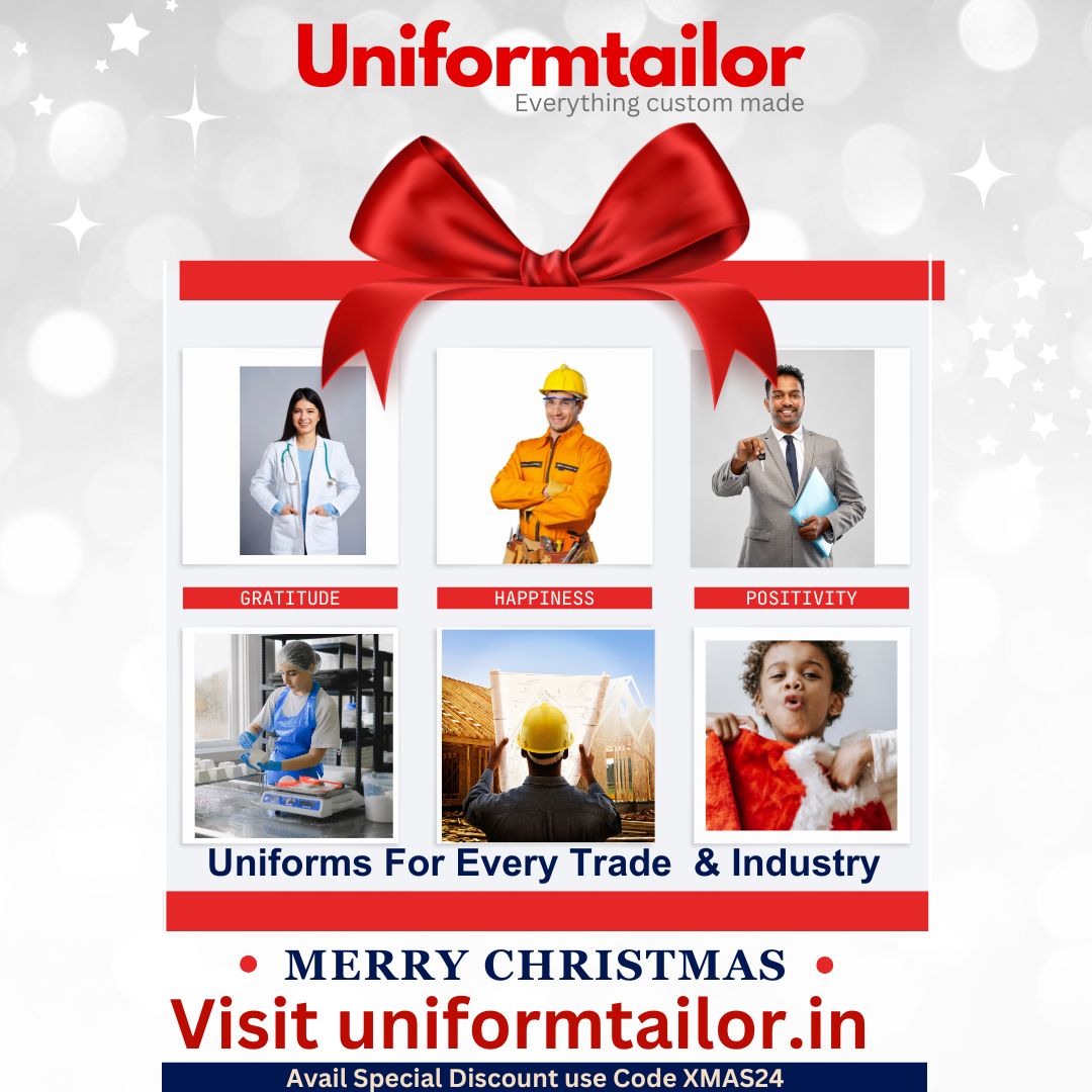Merry Christmas from uniformtailor.in! 🎉 To celebrate, we’re offering upto  24% OFF your order with code XMAS24.

🎅 Hurry, offer ends December 31, 2024!

Shop now for custom logo apparels and personalized uniforms to make your holiday season special.