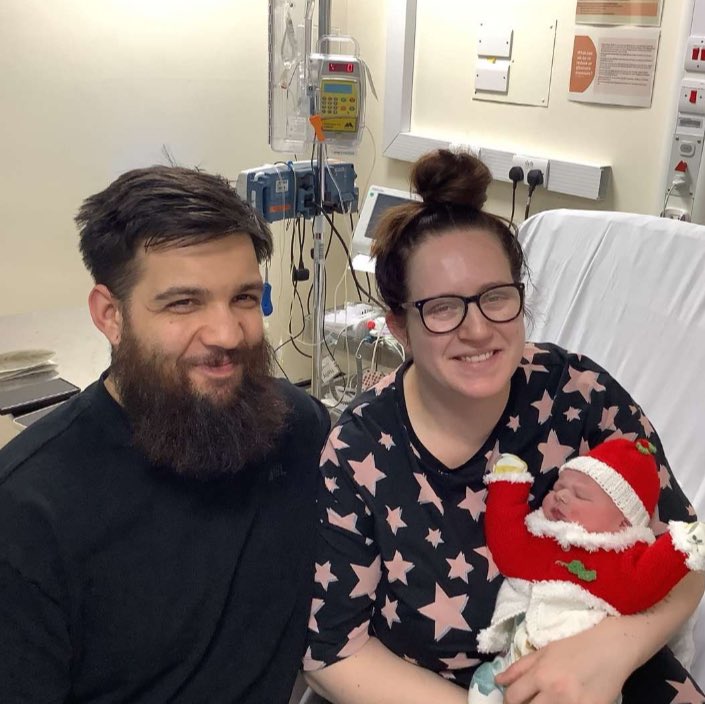 Merry Christmas to baby Clay and parents Amy and Mark. Clay was the first baby born on Christmas Day, joining the celebrations at 5:40 this morning, weighing 7lb 13oz. A very fitting first outfit, we wish them a very merry Christmas.