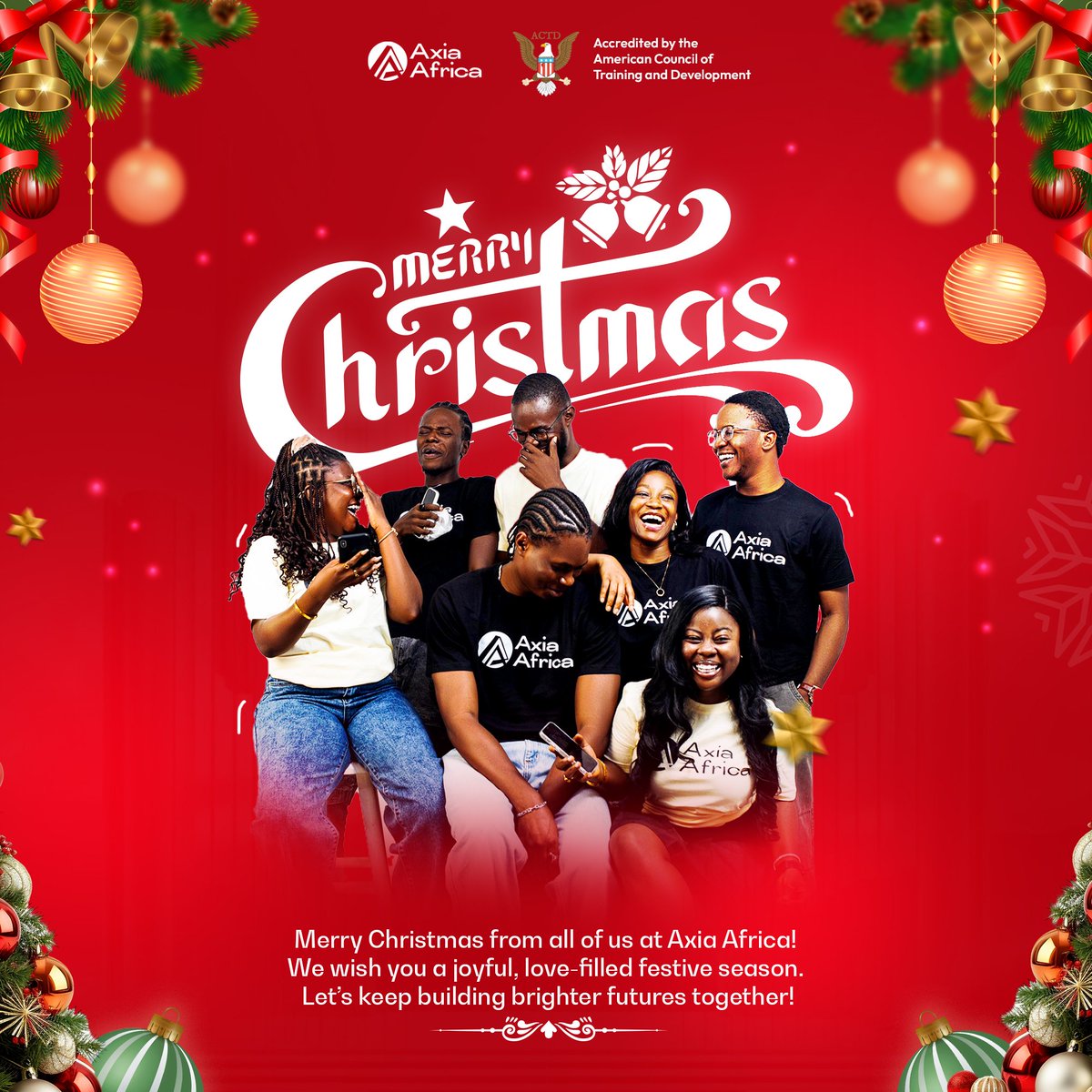 axiaafrica's tweet photo. 🎄 Merry Christmas from all of us at Axia Africa! 🎅🏿

May your holidays be filled with joy, love, and plenty of good food as we celebrate this season of togetherness. Thank you for being a part of our journey. Cheers to a brighter 2025! 🥂💙

#MerryChristmas #SeasonsGreetings https://t.co/Scy2AWk8pT