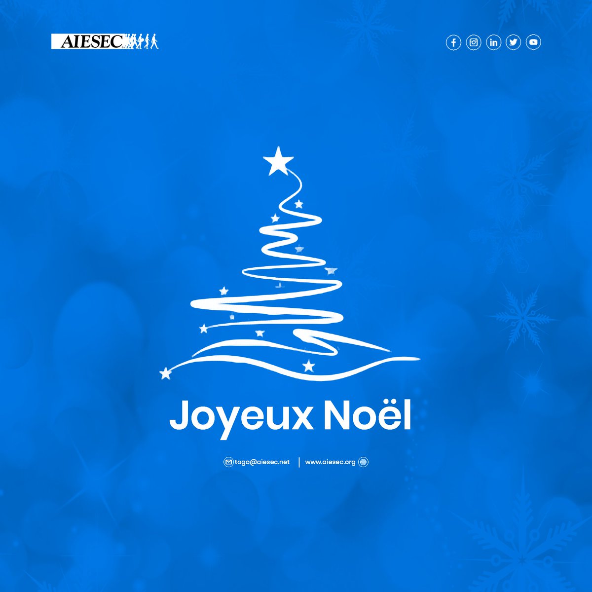 🎄 Joyeux Noël à vous et vos proches ! 🎄
En cette période de fête, nous vous souhaitons une journée remplie de joie, d'amour et de chaleur.

#Noël #25Décembre #togomcteam #AIESECTogo
