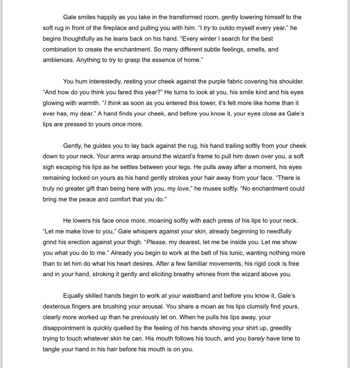 netheresebriefs's tweet photo. Today’s GaleThought™️ is:

‼️Tender Gale/Reader(gn) Winter fic‼️

Happy Holidays!! :)

🔞mdni🔞

Mirrored on ao3 here: https://t.co/0IdiWIR12Z https://t.co/dNXodyOXJu