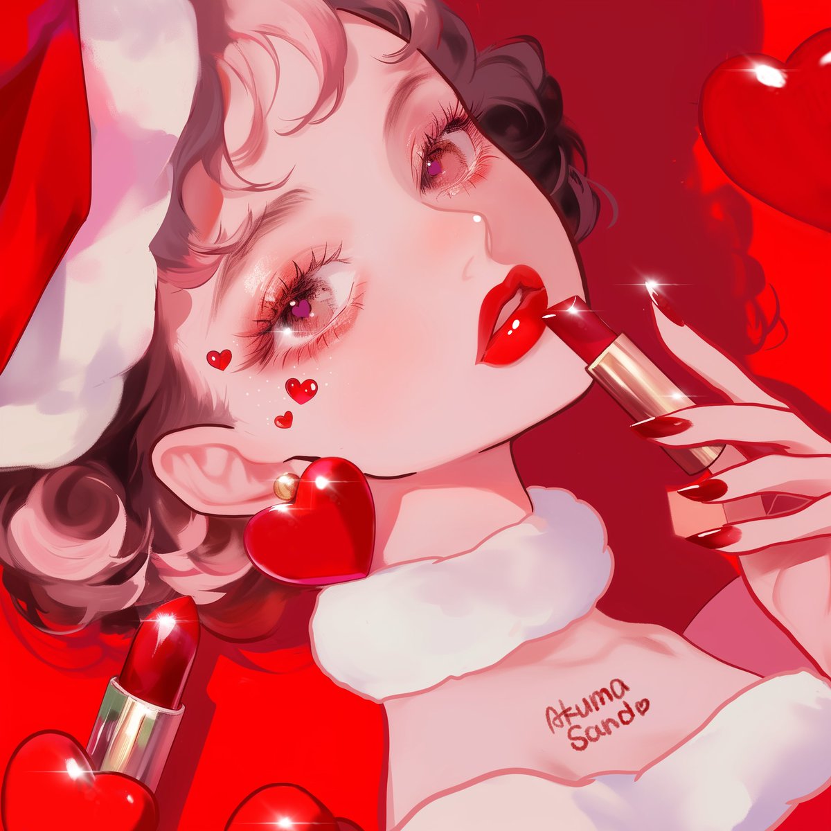 akuma_sand's tweet photo. ♥️Merry Xmas♥️
💄私がクリスマスプレゼント💄
#MerryChristmas #クリスマスイラスト 
#illustration  #サンタコス https://t.co/ZmCS9hUJhd
