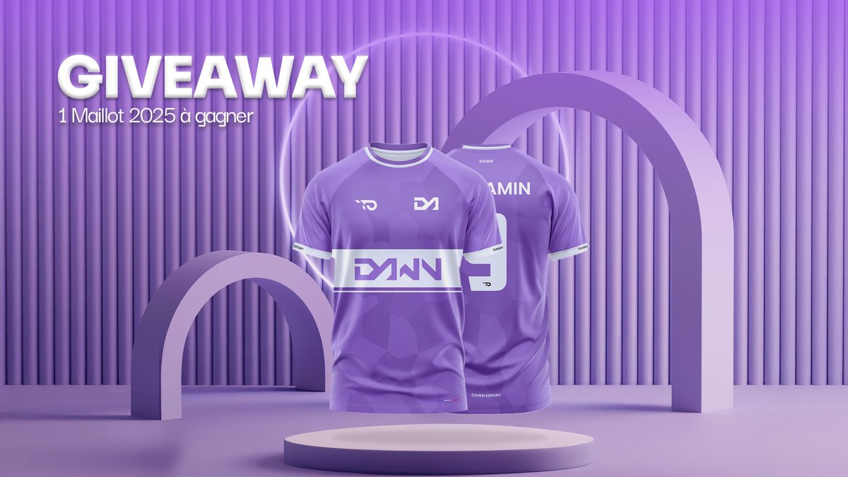 Dawn (@dwn_esport) on Twitter photo Il est l'heure du cadeau ! 🎁 
Pour fêter Noël, et le lancement de notre saison 2025, nous organisons un #concours pour gagner 1 maillot 2025 !  
Pour participer : 
⭐️ Follow <a href="/dwn_esport/">Dawn</a> & <a href="/TeamPulseApp/">TeamPulse</a>
❤️ Like ce post
🔄 Retweet
Tirage au sort le 8/01/25
#DWN #Concours Il est l'heure du cadeau ! 🎁 
Pour fêter Noël, et le lancement de notre saison 2025, nous organisons un #concours pour gagner 1 maillot 2025 !  
Pour participer : 
⭐️ Follow <a href="/dwn_esport/">Dawn</a> & <a href="/TeamPulseApp/">TeamPulse</a>
❤️ Like ce post
🔄 Retweet
Tirage au sort le 8/01/25
#DWN #Concours
