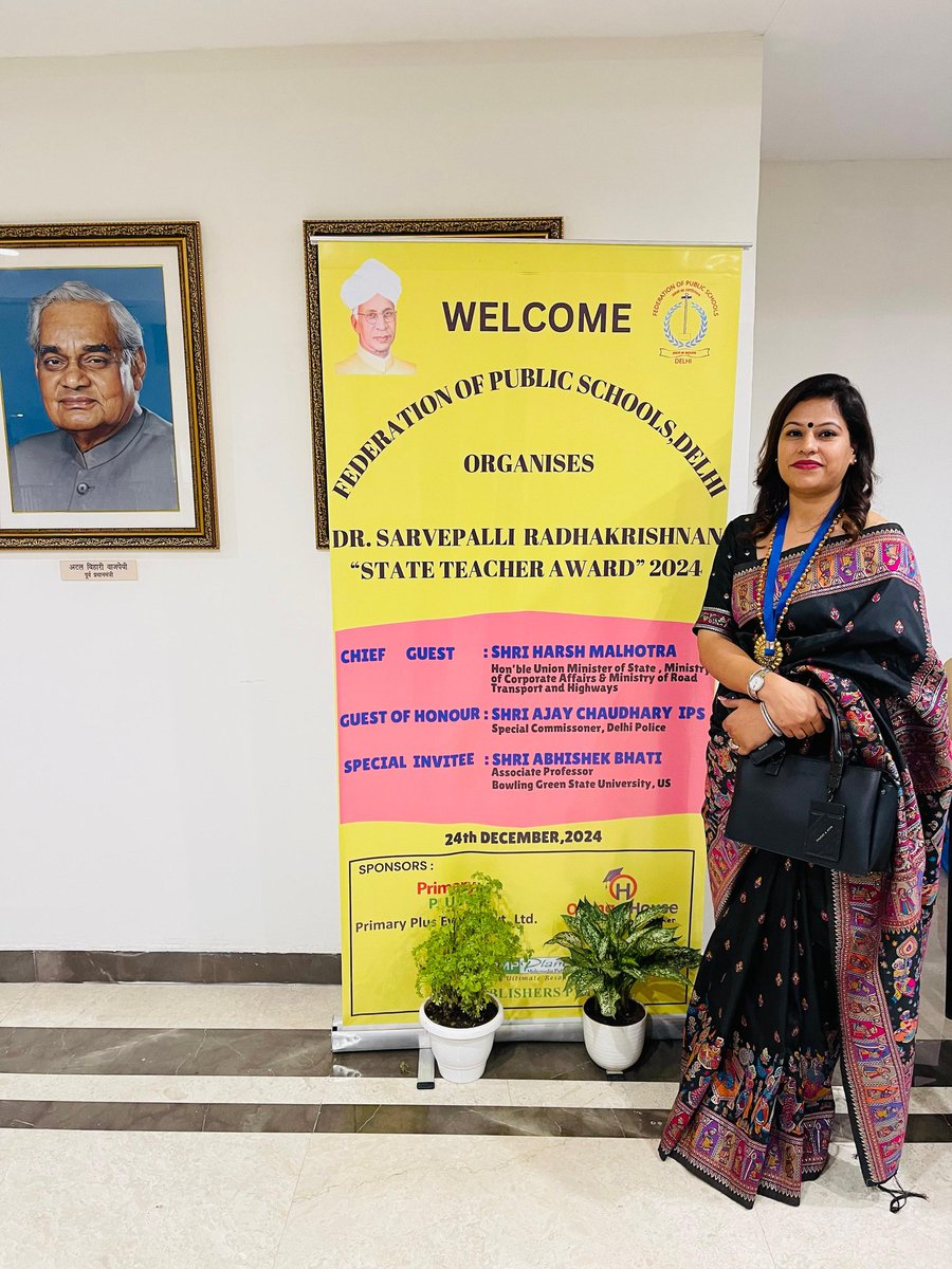 BajajLubhanshi's tweet photo. Honored to receive the State Teacher Award from @MORTHIndia! Grateful for the recognition and proud to be part of the teaching community #StateTeacherAward #TeacherRecognition #MORTH #EducationExcellence 

@MtAbuSchool https://t.co/7hAVX01Am5