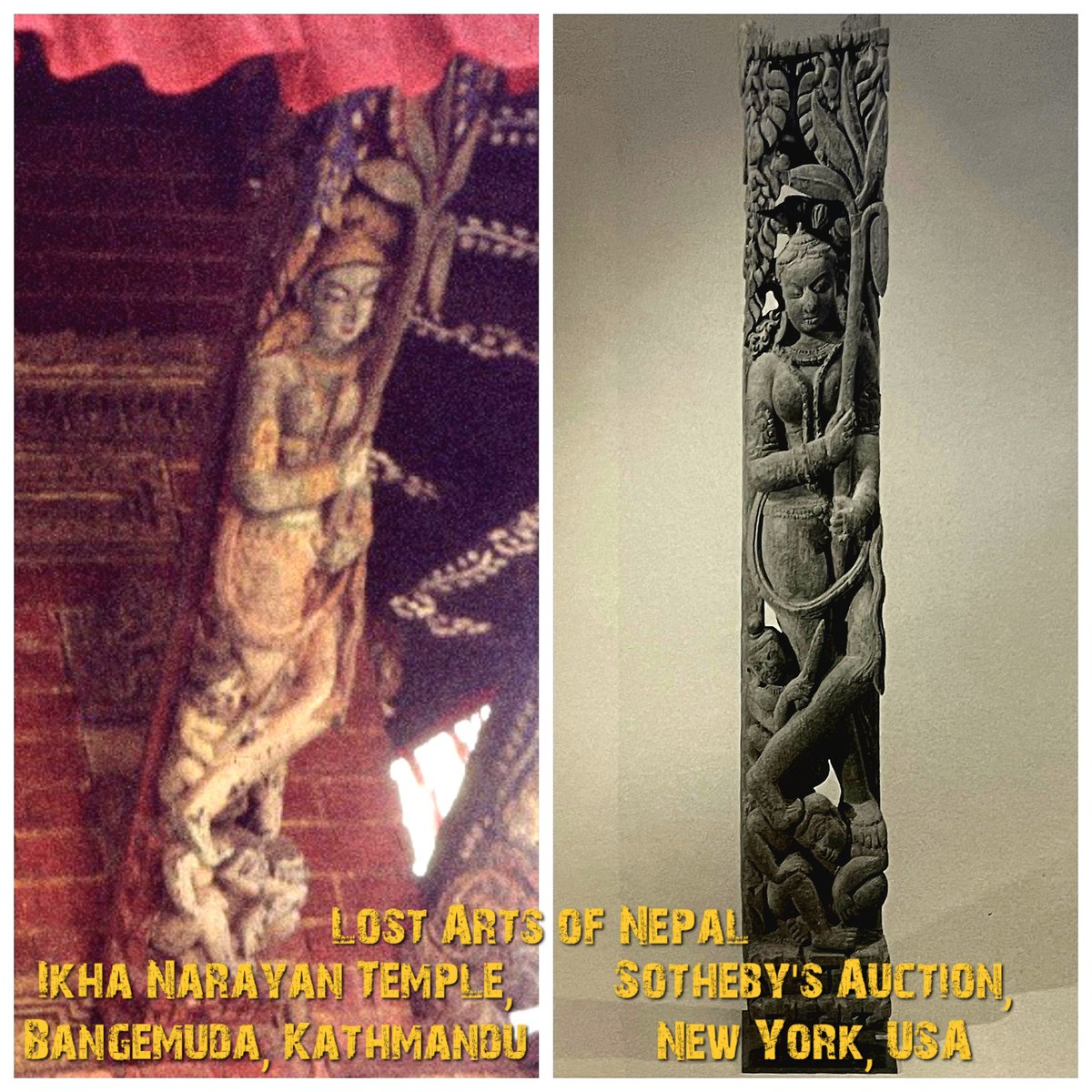FAITH STOLEN - BREAKING NEWS 

This 14TH Century Wooden YAKSHI STRUT, Stolen in the 1970s-80s, From IKHA NARAYAN TEMPLE,  Bangemuda, Kathmandu, Has Been Located Sold at Sotheby's Auction, New York, USA.
<a href="/NHRCampaign/">Nepal Heritage Recovery Campaign</a>
<a href="/artcrimeprof/">Erin L. Thompson</a> <a href="/poetryinstone/">vj @ poetryinstone 🇮🇳</a> <a href="/DrEmilineSmith/">Emiline Smith</a> <a href="/registandiary/">Devendra R Bhattarai</a>
