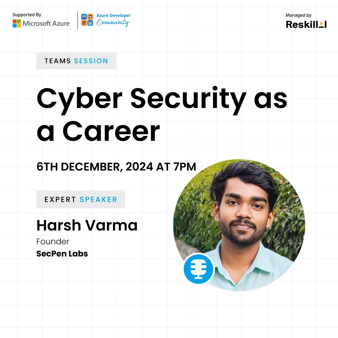 I had a chance to address the great community of <a href="/azdevindia/">Azure Developer Community</a> , with my session titled "Cyber Security as a Career"