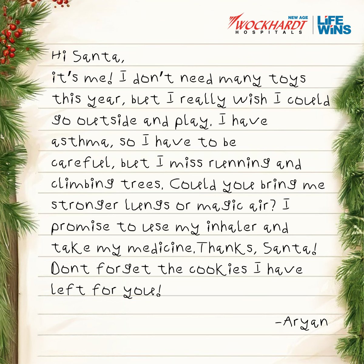 Santa’s gift of better health for all—here’s to a Merry Christmas filled with strong lungs and joyful play! 🌟🎅 Wishing you a healthy and happy festive season!🔔❄️

#WockhardtHospitals #BreatheEasy #HealthySeason #SantaBringsJoy #asthamafree