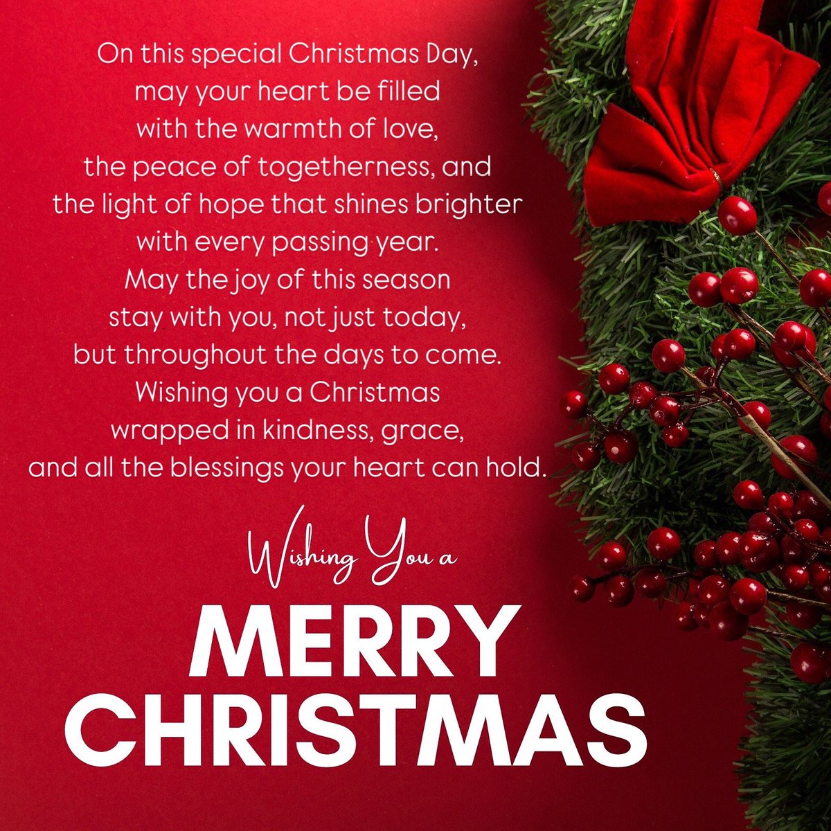 IridaZusi's tweet photo. I wish you a Merry Christmas as beautiful as the love that fills your lives. May this wonderful season fill your hearts with peace, joy and hope, reminding us all of the true meaning of Christmas: kindness, compassion and the gift of togetherness #MerryChristmas #FelizNavidad2024 https://t.co/LXAXzQ4Zhm