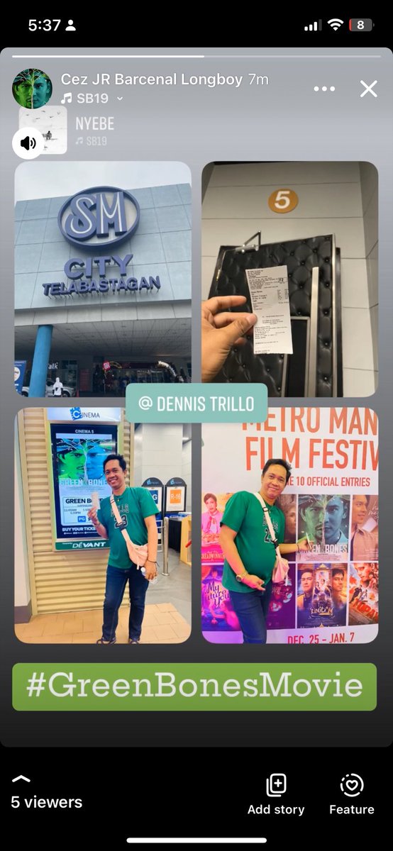 This is the Great Movie of the Year “Green Bones” Maging Mabuting Tao. Ang galing galing talaga ni Dennis Trillo “Dom” at Ruru Madrid “Javier” Aabangn mo talaga ano ba talaga ang ibig sabihin ng Green Bones… Thump up. 👏🏻👏🏻👏🏻 #GreenBonesMovie #DennisTrillo #GreenBonesNowShowing