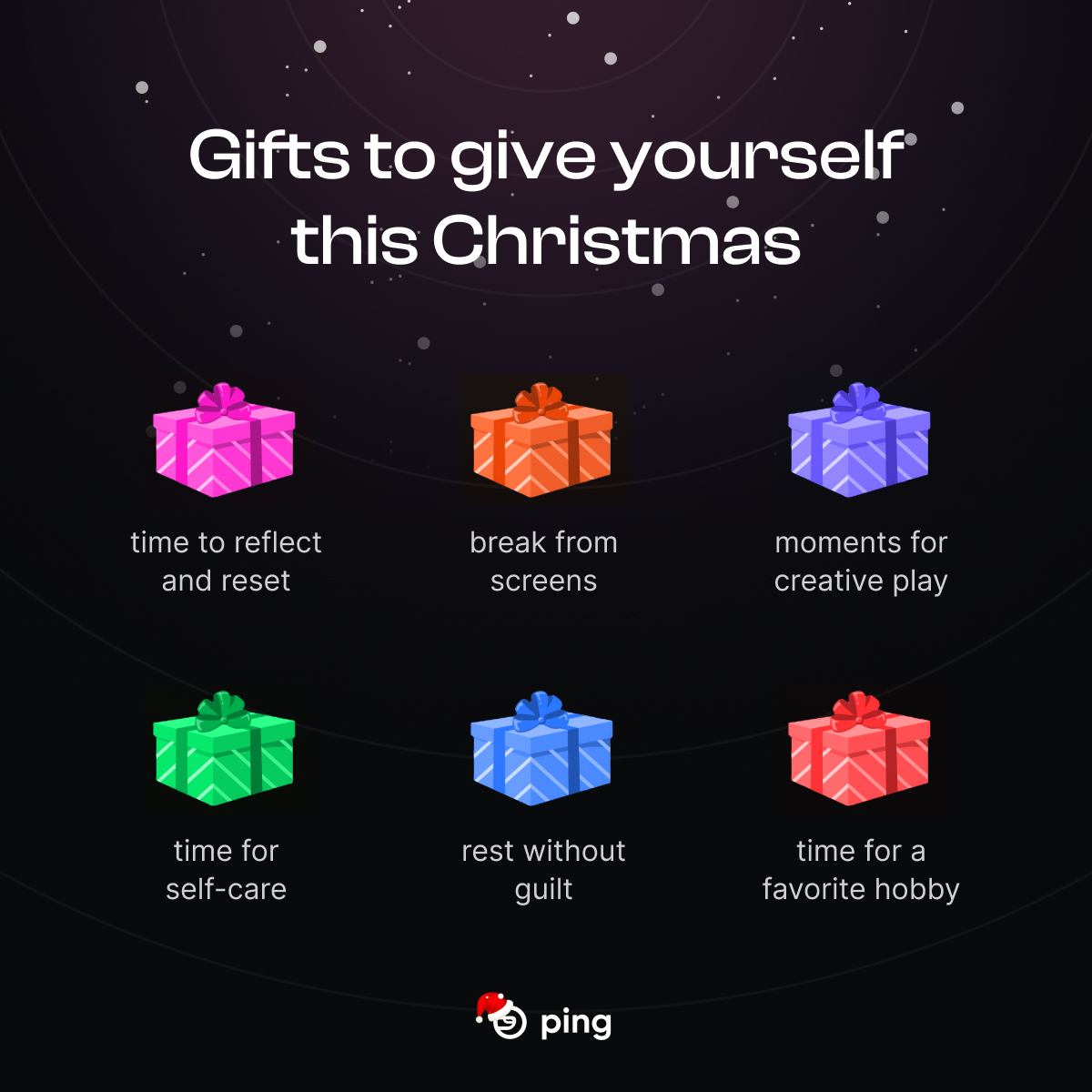 pingworkplace's tweet photo. What are you gifting yourself this Christmas?🎄 https://t.co/v22ZKj5SaT