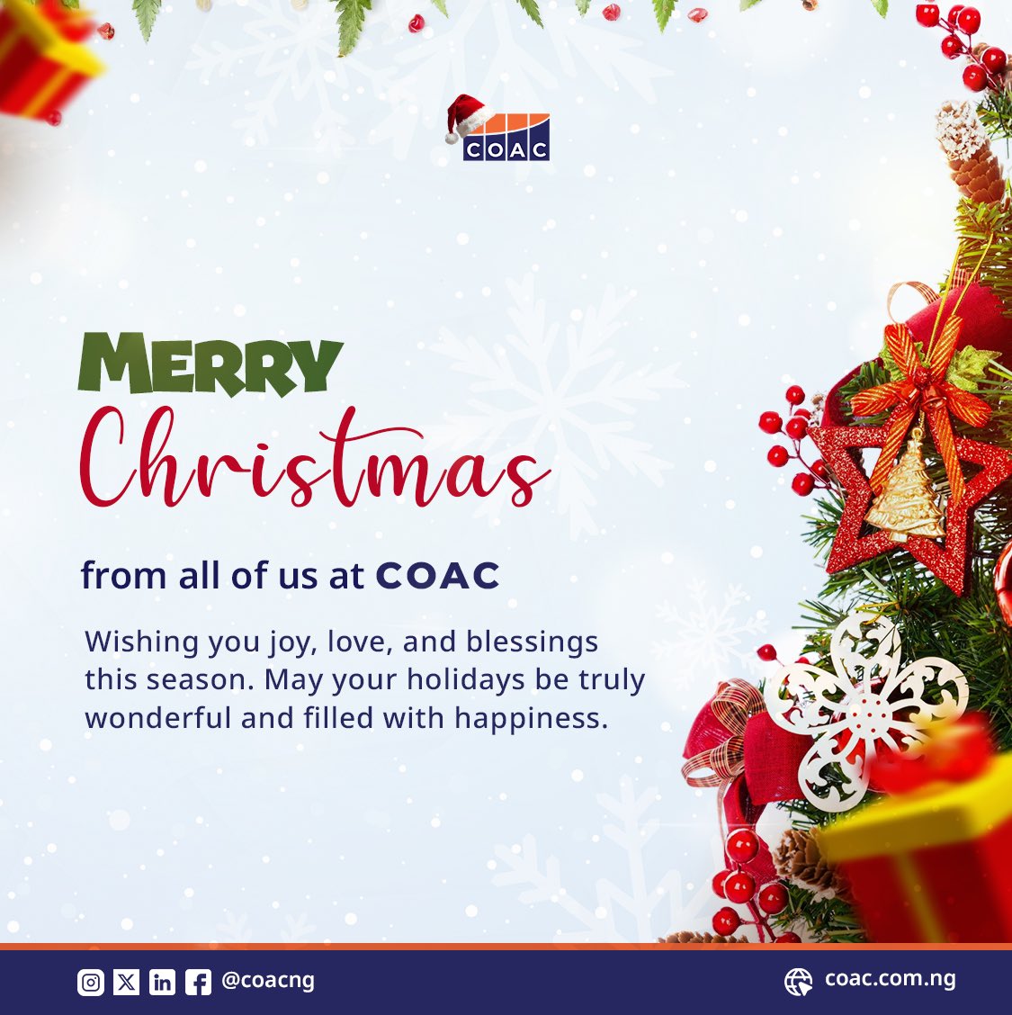 coacng's tweet photo. Christmas greetings to all who are celebrating! https://t.co/xeAHi3690M