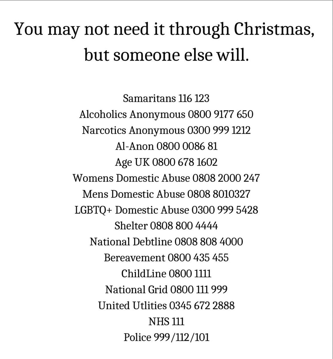 Merry Christmas/Nadolig Llawen one and all. 

If today is a struggle there are always people around to help. 

DMs are always open