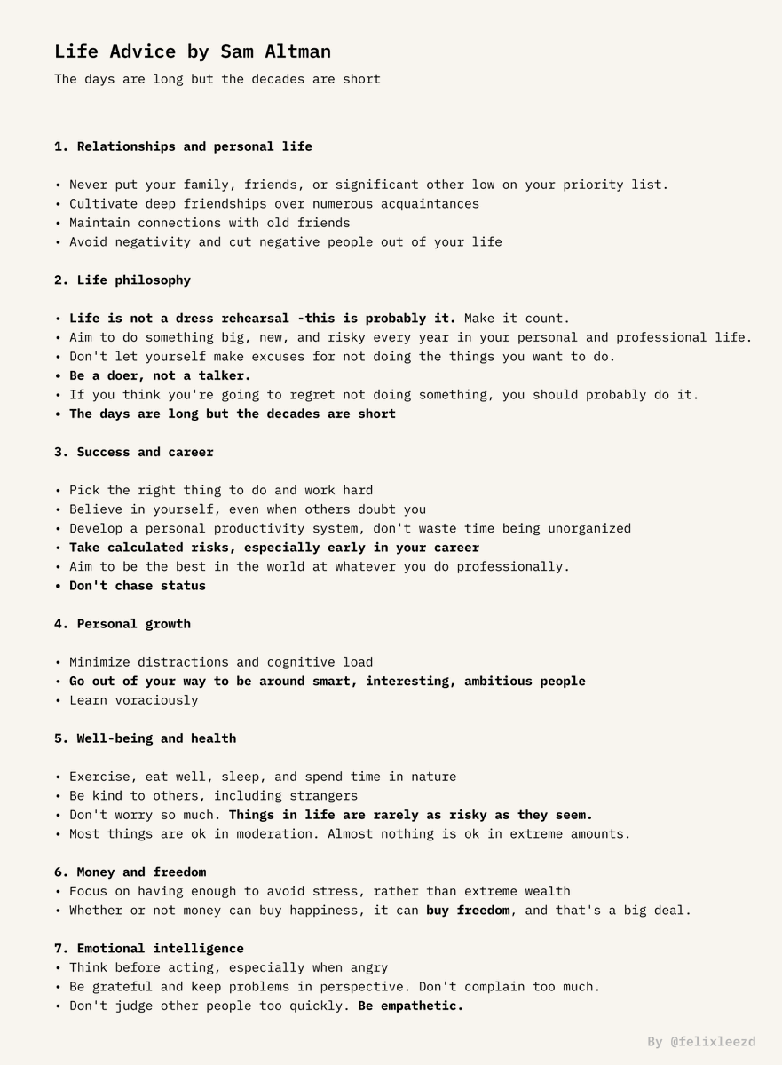 Sam Altman's powerful life advice: