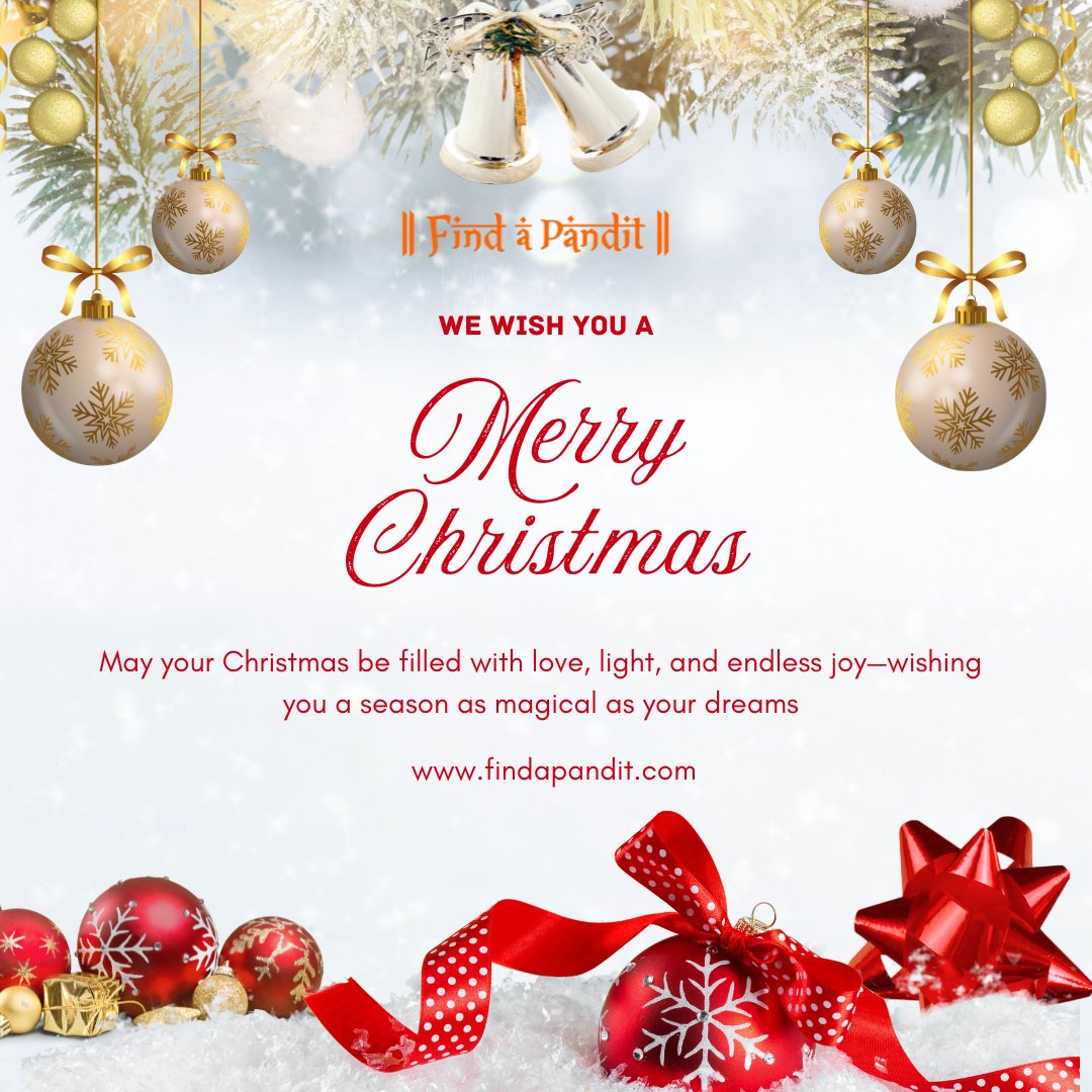find_a_pandit's tweet photo. 🎄✨ Merry Christmas! ✨🎄
Christmas isn’t just a season, it’s a feeling of love, joy, and togetherness. 🎅Wishing you a magical and heartwarming holiday filled with happiness! 🎄🎁#MerryChristmas #ChristmasVibes #XmasMagic #SantaClaus #ChristmasWithSanta #SantaIsComing #HoHoHo https://t.co/okXMiKzTKb