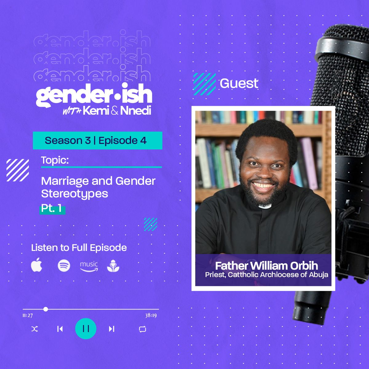 genderishp's tweet photo. Can traditional gender roles foster harmony in marriage?

In S3E4 of the Gender.ish Podcast, Father William Orbih discuss the roots of harmful gender stereotypes in marriage, exploring their impact and the need for mutual respect, equality, and critical reflection.

#family https://t.co/vtdsXRLiGc