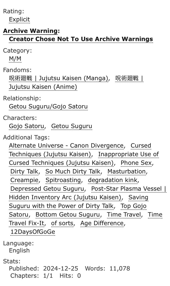 Suguru is in his third year at Jujutsu Tech, trying to settle down in the summer after Riko Amanai was killed. For some reason, some pervert's been calling him nonstop.

☎️older!gojo &amp; younger!gojo x depressed!suguru
☎️11K, E
🔗below!
🎄written for the @12DaysOfGoGe