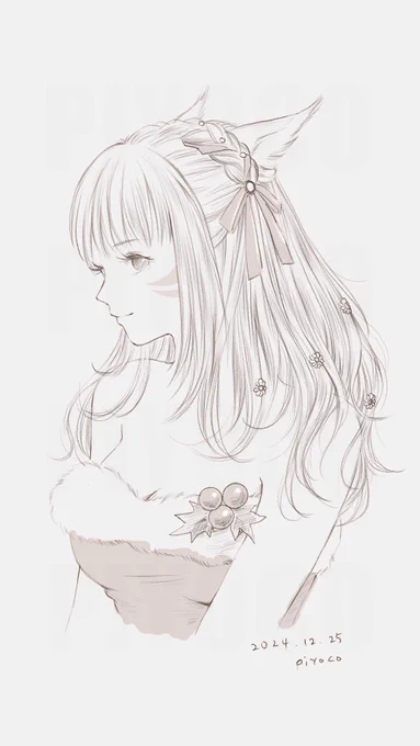 もう欲しすぎて絵を描くしかない…だって2億くらいするんだもん…#FF14 #ハーフツインテール 