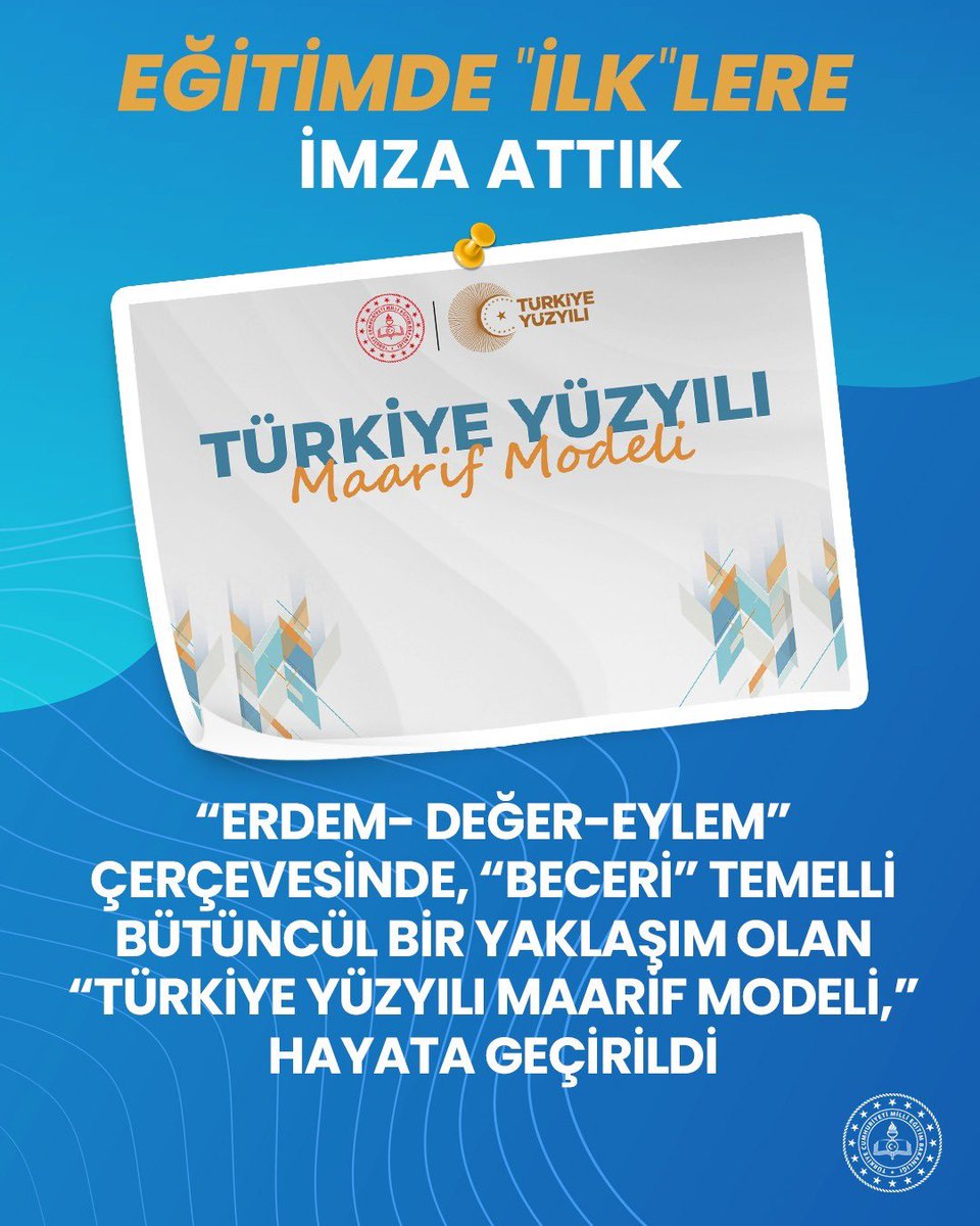 Bütün ideolojilerin üstünde millî bir şahsiyet inşa etmek ve o şahsiyetlerden oluşan bir toplum oluşturabilmek için ahlaklı, erdemli, milleti ve insanlık için iyi, doğru, faydalı ve güzel olanı yapmayı ideal edinmiş Türk eğitim sistemini öğretmenlerimizle inşa edeceğiz.