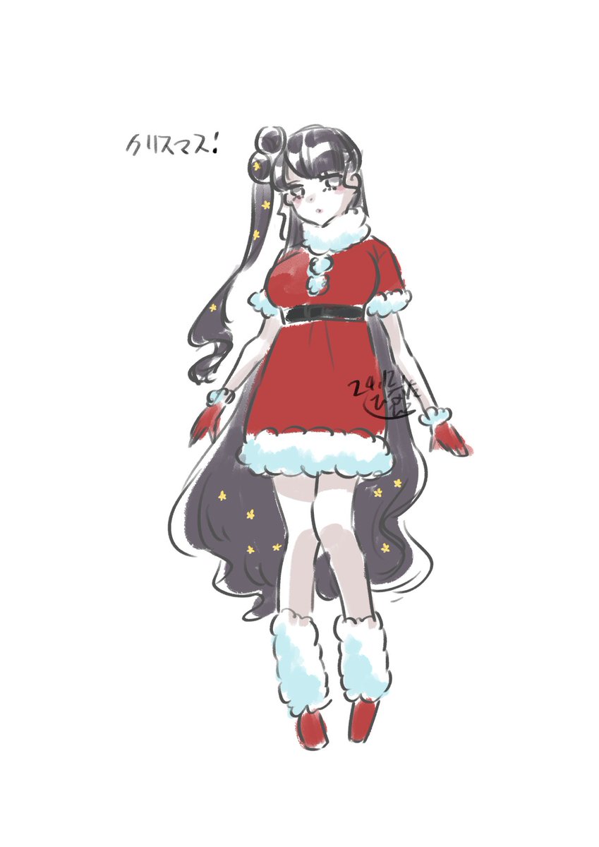 「いいね等、ありがとクリスマスこんなの着てるよ#ぴなたぴこ画 #東京神蝕 」|日向ひこのイラスト