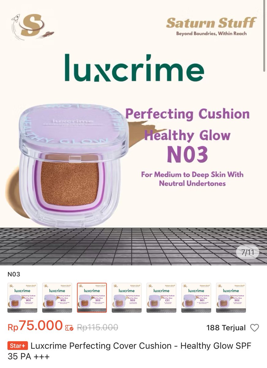 saturnstuff18's tweet photo. GUYS AKU LAGI ADAIN DISKON AKHIR TAHUN LUXCRIME HEALTHY GLOW SHADE N03 

DARI HARGA Rp 115.000 MENJADI 🔥Rp 75.000 AJA 🔥

EXP MASIH LAMA KOK GUYS 2026/2027
LINK 👉🏻 https://t.co/n8QyDAHZbL

t. wtb wts murah ss luxcrime makeup freeong flash sale cushion hijau pink promosi  spf https://t.co/Jm7kjx8BQR