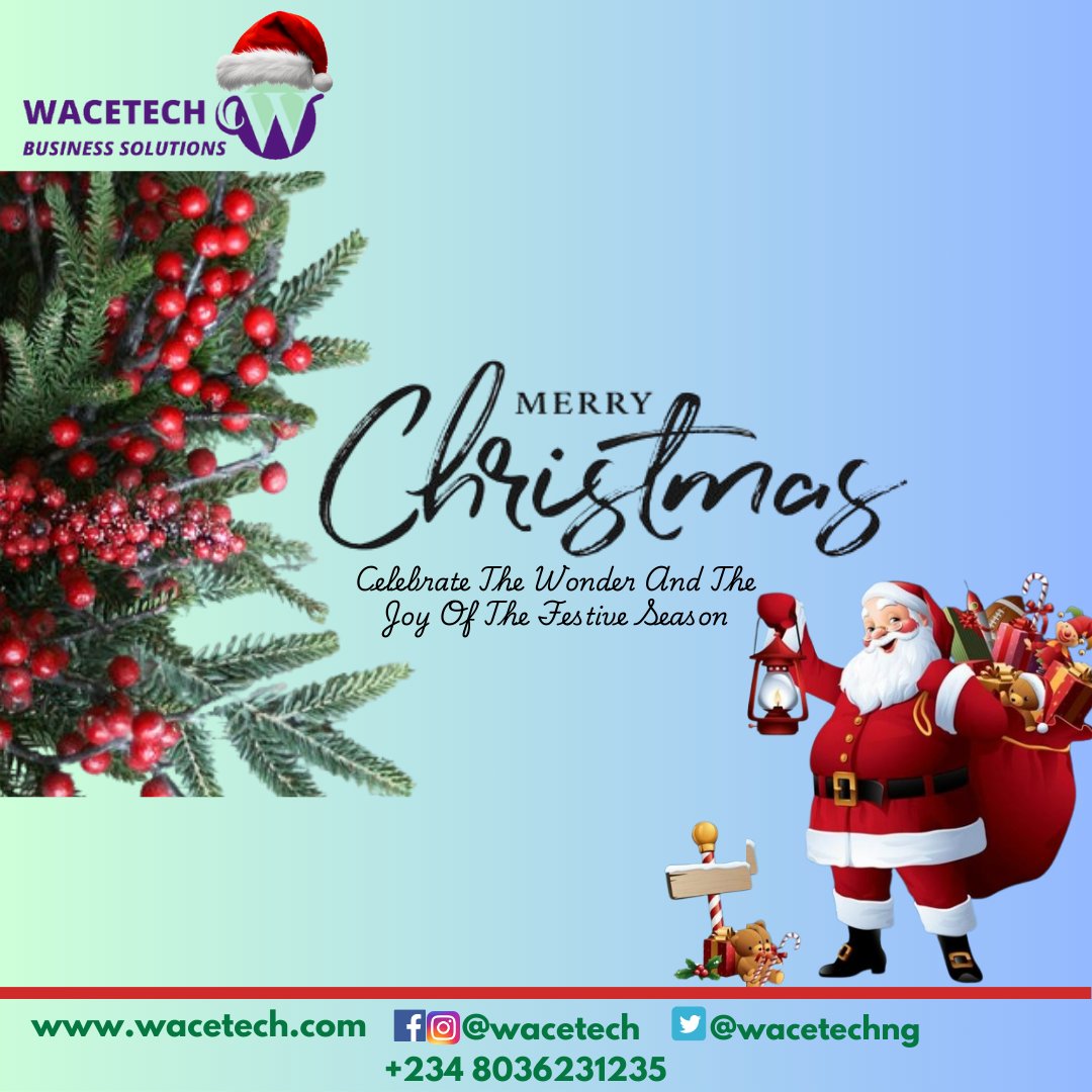 Wacetechng's tweet photo. Compliments of the season! Merry Xmas!

#wacetech #trikrest #itsolutions #accesscontrol #networking #biometrics #callcenter #iptelephony #cctv #surveillancesystems #turnstiles #microsoft365 #datacenter #internetsecurity #firewall  #webdesign #voipsolutions #ecommercewebsite https://t.co/YTxNog6qFl