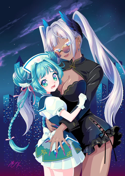青い 女の子を魅力的に描くのを特に試行錯誤した年だったかも!#2024年自分が選ぶ今年の4枚 