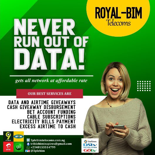 BimbolAdedapo's tweet photo. Merry Christmas 🎁🎄🎉

Kindly Repost/Retweet
It costs ₦0.00 🙏🏿 Thanks

I Sell #data "MTN GLO 9Mobile Airtel"
Waec/Neco Pins
Airtime to 💰 Cash

🕸️ Web 👉🏿 https://t.co/Aoput0cPTO👈🏿

#3plebimTelecom
#IHaveASubForEveryone 💯

https://t.co/rMOjb6yavz https://t.co/VQg69vSfYP