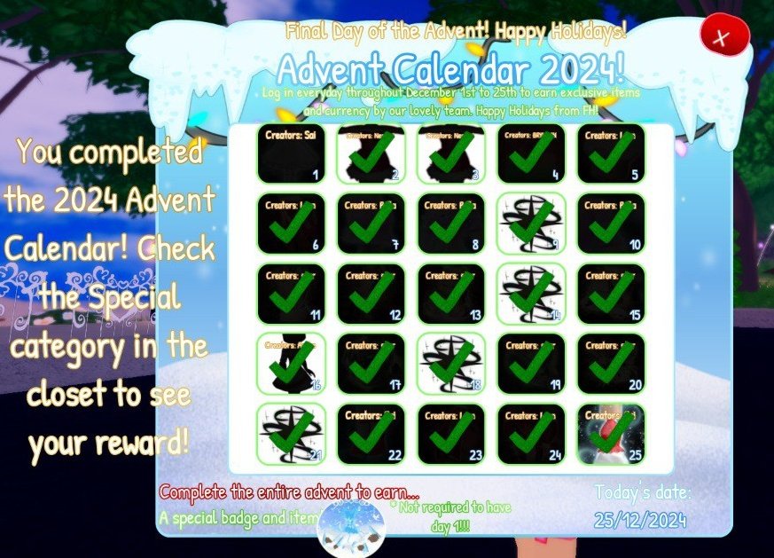 If you finished advent calendar you will get halo!!🎁#fluffyhills #fluffyhillsroblox