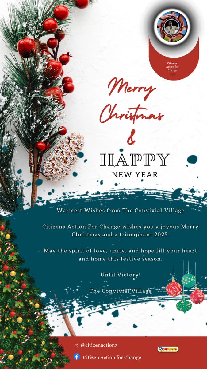 Pachipamwe !!
Convivial Seasons, Greetings !!!
Merry Christmas to the unsung heroes who've stood by us through life's ups &amp; downs! You're cherished, appreciated &amp; treasured! Wishing you joy, peace &amp; love this festive season.
Until Victory....